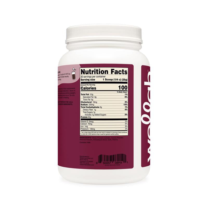 Wellah Grass-Fed Whey Protein | Protein Supplement | 20G of Protein per Serving | 30 Servings