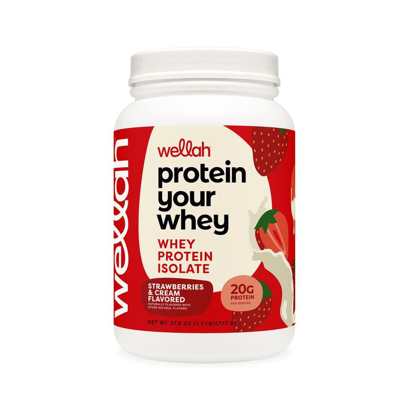 Wellah Grass-Fed Whey Protein | Protein Supplement | 20G of Protein per Serving | 30 Servings