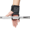 Adjustable Strong Steel Hook Grips Straps Weight Lifting Strength Training Gym Fitness Black Wrist Support Lift Straps