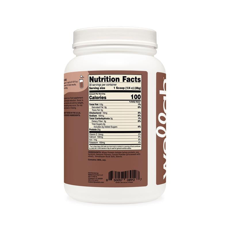 Wellah Grass-Fed Whey Protein | Protein Supplement | 20G of Protein per Serving | 30 Servings